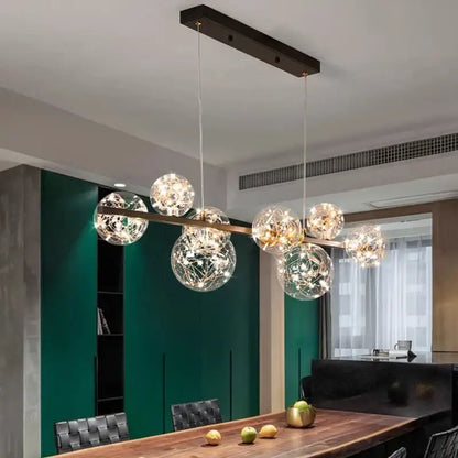 Modern black led pendant light chandelier for dining room