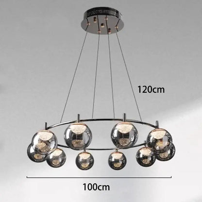 Modern black metal led pendant light chandelier dining room