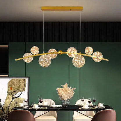 Modern black led pendant light chandelier for dining room