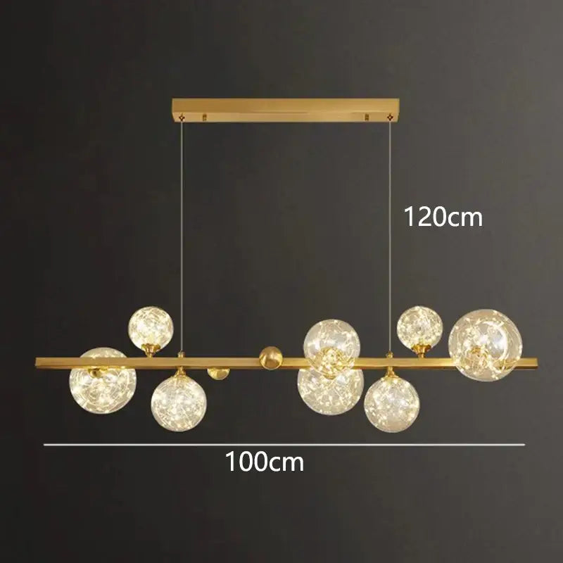 Modern black glass globe led pendant light dining room led