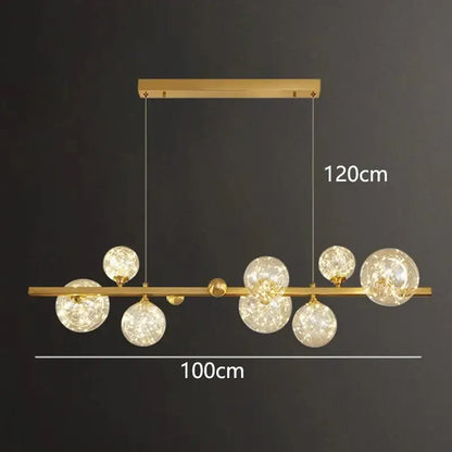 Modern black glass globe led pendant light dining room led
