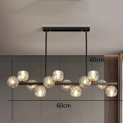 Modern gold crystal globe led pendant light dining room