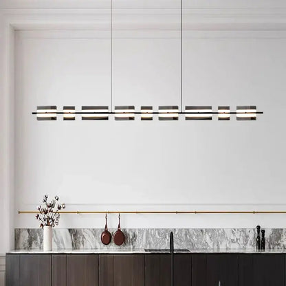 Modern minimalist black led pendant light for dining room