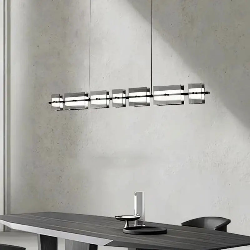 Modern minimalist black led pendant light for dining room