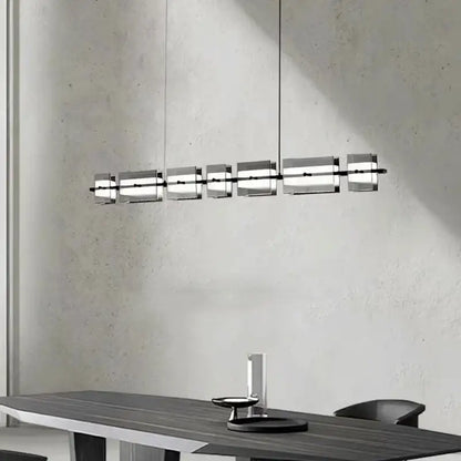 Modern minimalist black led pendant light for dining room