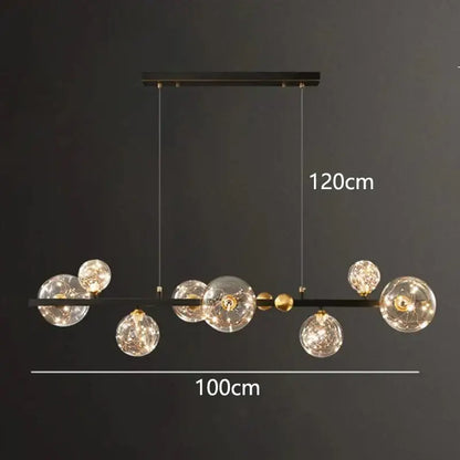 Modern black glass globe led pendant light dining room led