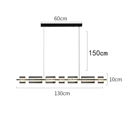 Modern minimalist black led pendant light for dining room