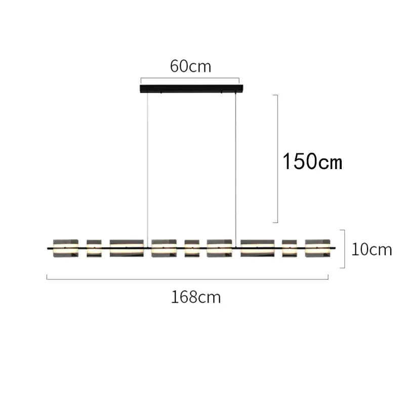 Modern minimalist black led pendant light for dining room