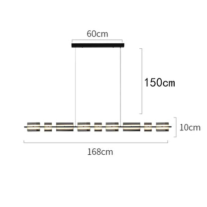 Modern minimalist black led pendant light for dining room