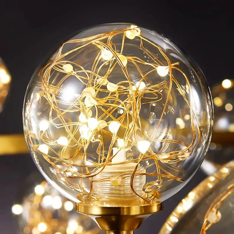 Modern black glass globe led pendant light dining room led