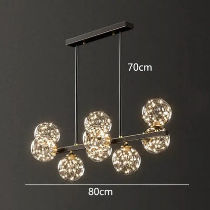 Modern black glass globe led pendant light dining room led