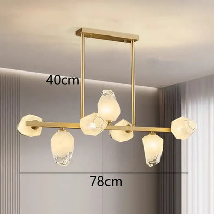 Modern geometric gold led pendant light dining room chandelier