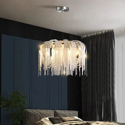 Modern glass fringe led pendant light for dining room