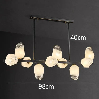 Modern geometric gold led pendant light dining room chandelier
