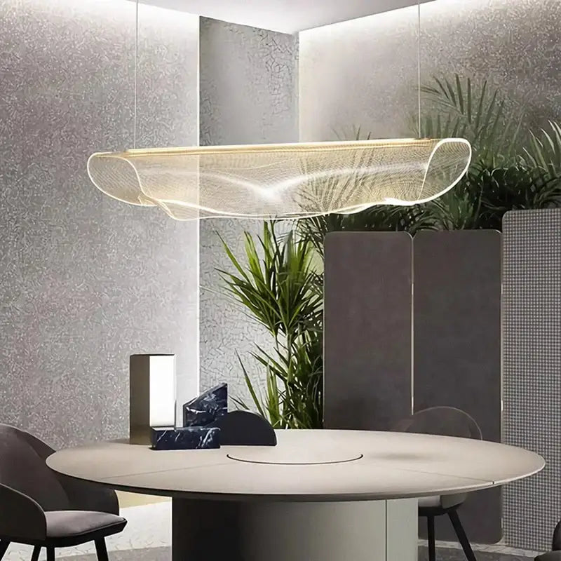 Modern white mesh led pendant light for dining room