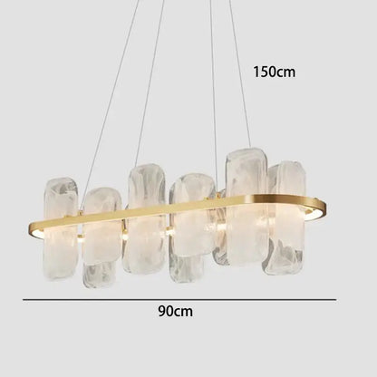 Modern gold ice glass led pendant light for dining room