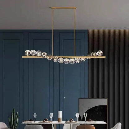 Modern gold crystal led pendant light for dining room