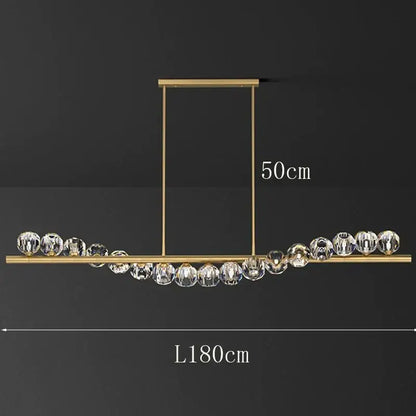 Modern gold crystal led pendant light for dining room