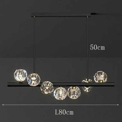 Modern gold crystal led pendant light for dining room