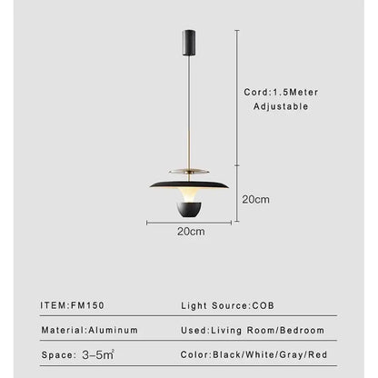 Modern metallic disc led pendant light for kitchen dining room