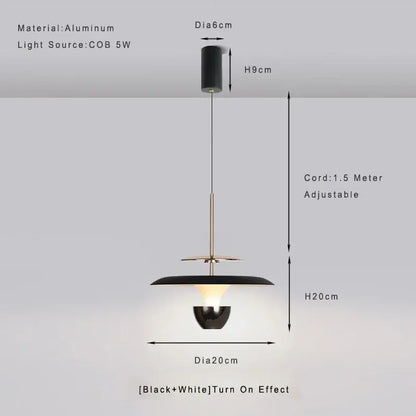 Modern metallic disc led pendant light for kitchen dining room