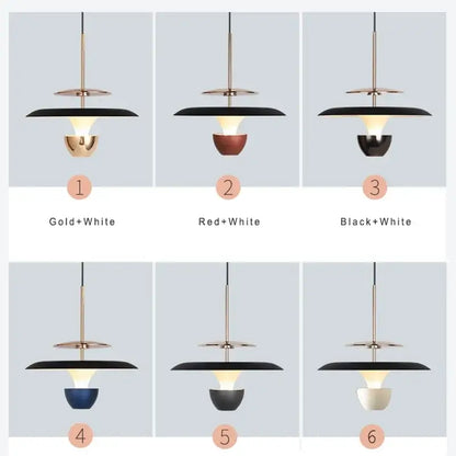 Modern metallic disc led pendant light for kitchen dining room