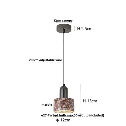 Modern luxury yellow & gray marbled glass pendant light fixture kitchen
