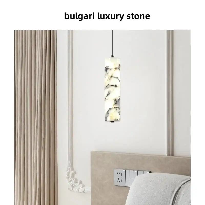 Modern luxury yellow & gray marbled glass pendant light fixture kitchen