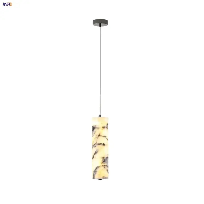 Modern luxury yellow & gray marbled glass pendant light fixture kitchen