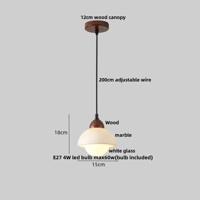Modern luxury yellow & gray marbled glass pendant light fixture kitchen