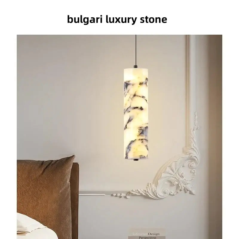Modern luxury yellow & gray marbled glass pendant light fixture kitchen