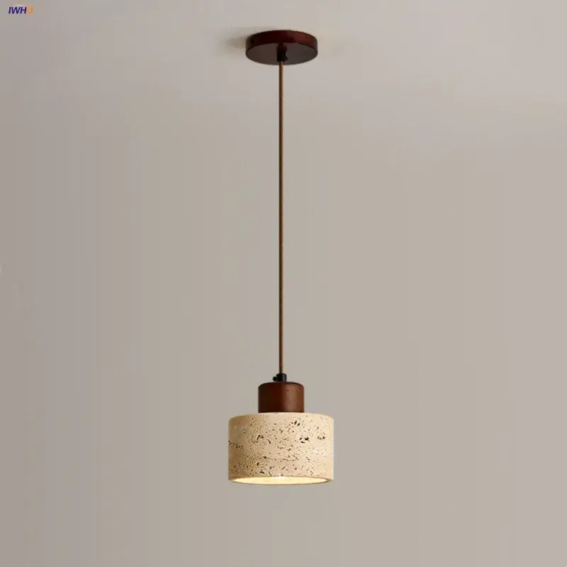 Minimalist beige & brown concrete pendant light fixture kitchen