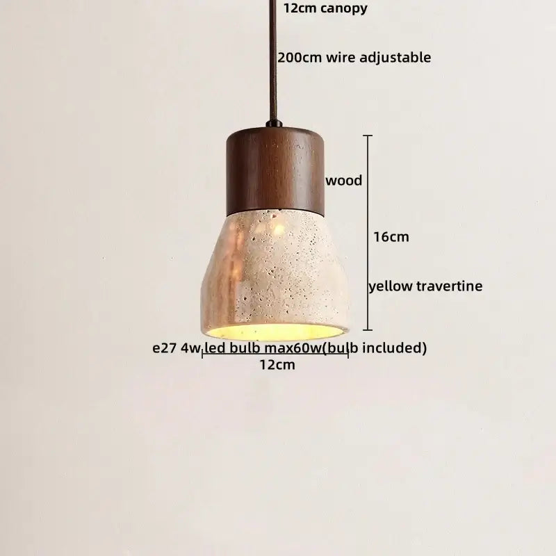 Minimalist beige & brown concrete pendant light fixture kitchen
