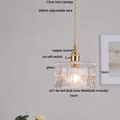 Vintage green glass & brass led pendant light – dining room