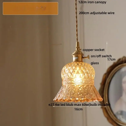 Vintage green glass & brass led pendant light – dining room