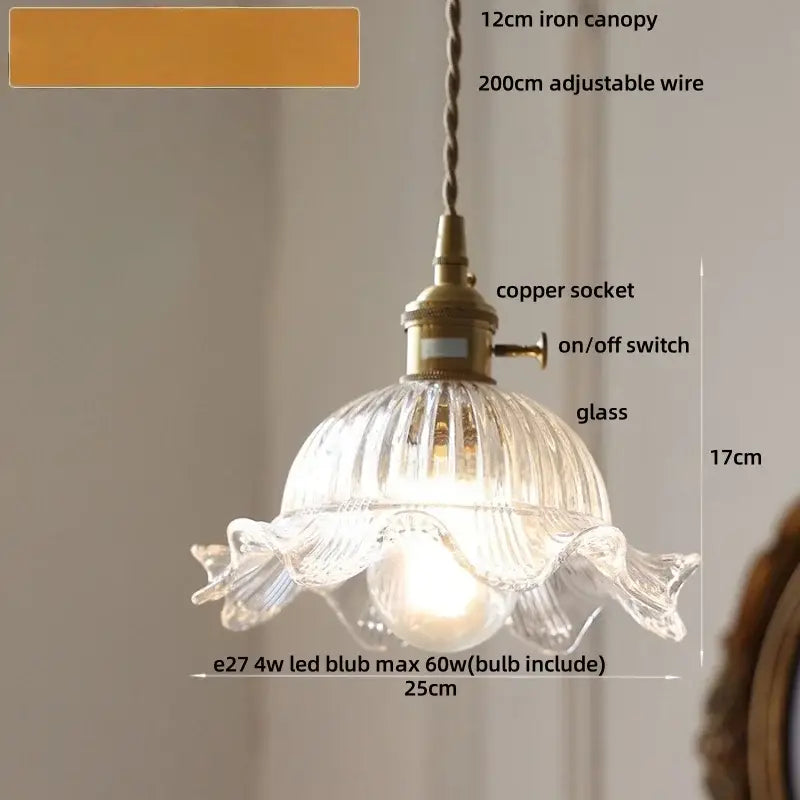 Vintage green glass & brass led pendant light – dining room