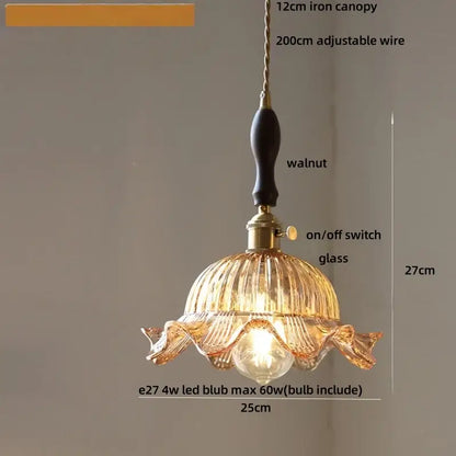 Vintage green glass & brass led pendant light – dining room