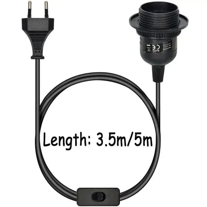 Industrial black led pendant light with switch bedroom cord kit