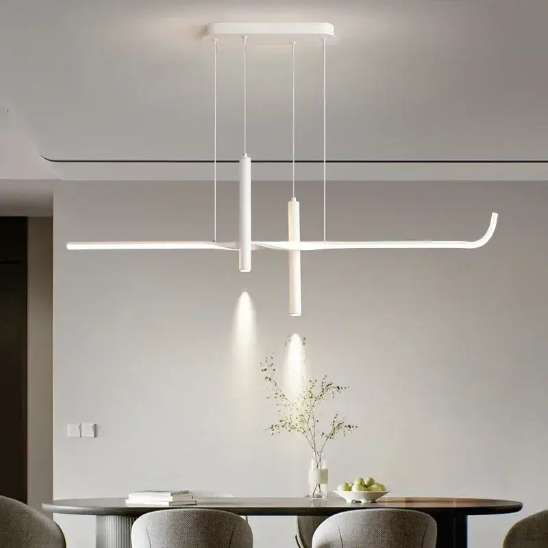 Modern black minimalist led pendant light for dining room