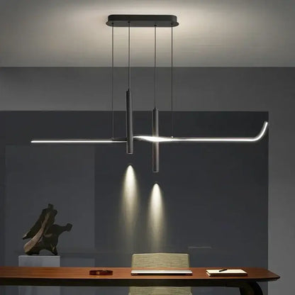 Modern black minimalist led pendant light for dining room