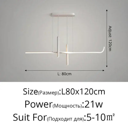 Modern black minimalist led pendant light for dining room