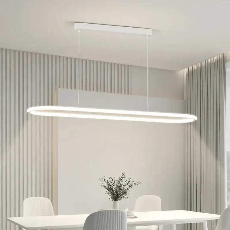 Modern black oval led pendant light for dining room kitchen