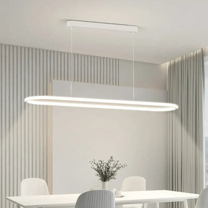 Modern black oval led pendant light for dining room kitchen