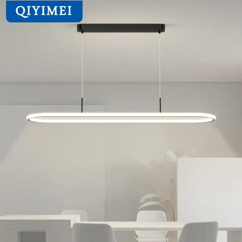 Modern black oval led pendant light for dining room kitchen
