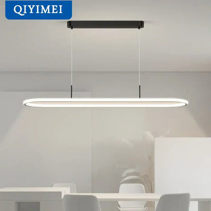 Modern black oval led pendant light for dining room kitchen