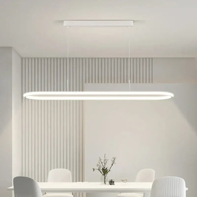Modern black oval led pendant light for dining room kitchen