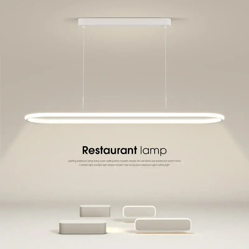 Modern black oval led pendant light for dining room kitchen