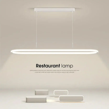 Modern black oval led pendant light for dining room kitchen