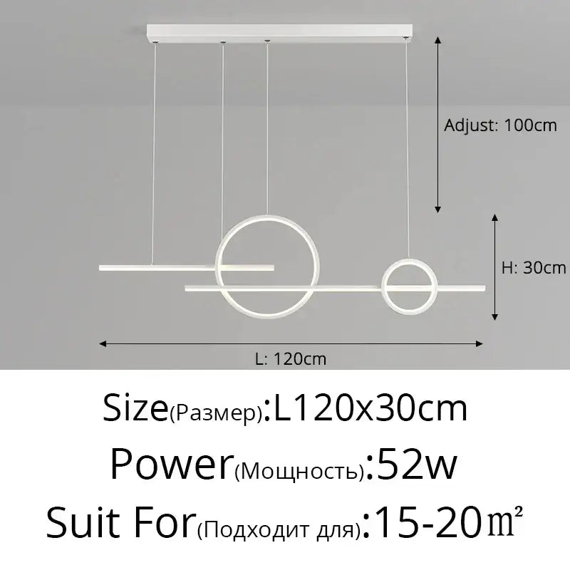 Modern minimalist black led pendant light for kitchen and dining room