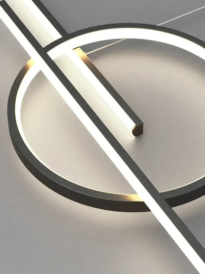 Modern minimalist black led pendant light for kitchen and dining room